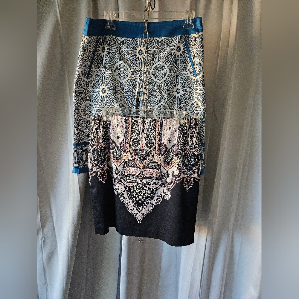 18. Garage Liquidation:  Blue and Black Patterned Skirt